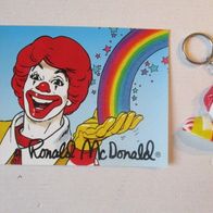 Ronald McDonald Schlüsselanhänger mit Autogrammkarte