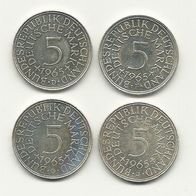 5 DM Münze 1965 D 625/1000 Silber 11,2 Gramm