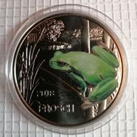 3 Euro 2018 Österreich Tiertaler FROSCH handgehoben + Folder!