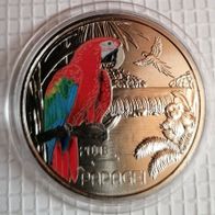 3 Euro 2018 Österreich Tiertaler Papagei handgehoben + Folder!
