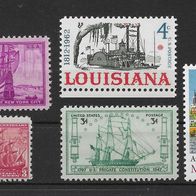 026) USA kleines Lot Schiffe 5 Werte postfrisch