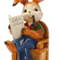 Goebel Ostern "Onkel ist der Lustigste" Hase liest Zeitung raucht Pfeife Hasenfamilie