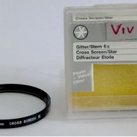 Vivitar Tricklinse 6xStern Gitter M58 Cross Screen Star, Diffract