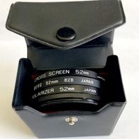 3 Fotofilter M 52 Hoya 82B , Japan Polarizer und Cross Sceen