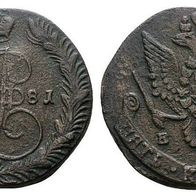 Russland 5 Kopeken 1781 "KATHARINA II. (1762-1796)