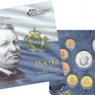 KMS San Marino 2012 stgl. 9 Münzen mit Silber 5 Euro Gedenkmünze "PASCOLI"