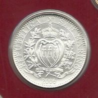 San Marino 5 Euro Silbermünze 2006 aus Kursmünzensatz 925/1000 Silber 18 Gramm