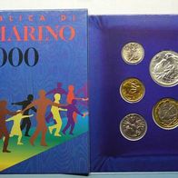 San Marino 2000 KMS mit 8 Münzen "Moral und Ethik" mit 5000 Lire !