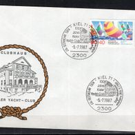 BRD / Bund 1987 Sonderbeleg 100 Jahre Yacht Club Kiel mit MiNr. 1310 Sonderstempel