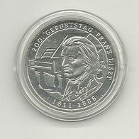 BRD 10 Euro Münze 2011 Franz Liszt 625/1000 Silber 16 Gramm
