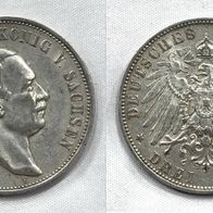 Sachsen 3 Mark 1911 E König Friedrich August III.(1904-1918)), J. 135
