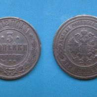 Russland 3 Kopeken 1912 Nikolaus II Kupfer (W19)