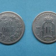 Schweden 50 Öre 1899 Oskar II Silber (W70)
