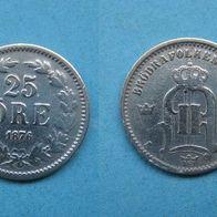 Schweden 25 Öre 1876 Oskar II Silber (W70)