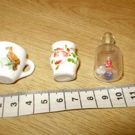 Puppenstube Geschirr Kanne + Vase + Glas