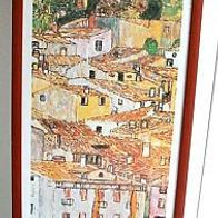Gustav Klimt * Malcesine am Gardasee * Bildausschnitt im Holzrahmen verglast 103x39cm