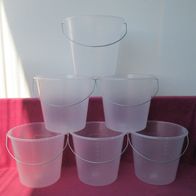6x Wassereimer 10 L transparent Metallgriff Messskala Haushalts Putz Plast Eimer