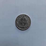 Kaiserreich 1 Mark Großer Adler 1905 E 900/1000 Silber Gewicht 5,56 Gramm