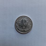 Kaiserreich 1 Mark Großer Adler 1906 E 900/1000 Silber Gewicht 5,56 Gramm