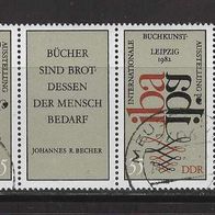 DDR 1982, MiNr: 2697 - 2698 Dreierstreifen sauber gestempelt vom Seitenrand (6)