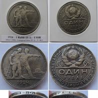 1924, USSR, 1 Ruble, USSR, silver coin, ?? (Leningrad Mint)