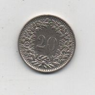 Münze Schweiz 20 Rappen 1970