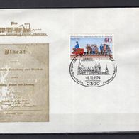 BRD / Bund 1979 Sonderbeleg 125 Jahre Eisenbahn Flensburg - Tönning mit MiNr. 1014