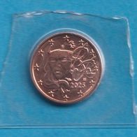 Frankreich 2 Cent 2025 aus Kursmünzsatz RAR
