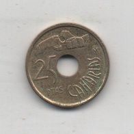 Münze Spanien 25 Peseten 1994 Kanarische Inseln