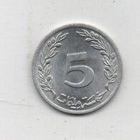 Münze Tunesien 5 Millimes 1960