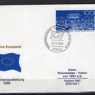 BRD / Bund 1989 Sonderbeleg 40 Jahre Europarat mit MiNr. 1422 Sonderstempel