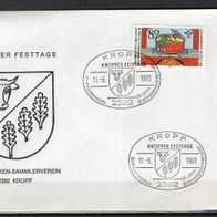 BRD / Bund 1983 Sonderbeleg Kropper Festtage mit MiNr. 1179 Sonderstempel