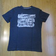 Tom Tailor T-Shirt, Blau mit Motiv, Größe M, Neuwertig