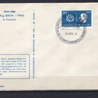 DDR 1983 Sonderbeleg 70 Jahre Fernflug Berlin - Paris mit MiNr. 2825 Sonderstempel