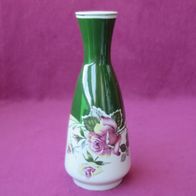 Original DDR Vase Wagner & Apel Porzellan 24 cm Rosen Blumen Muster grün weiß