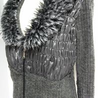 Strickjacke von Alex (e) Paris Gr.36/38 mit Latex u. Plüsch *