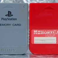 2 PS1 Playstation Memory Card (Speed Link RED)