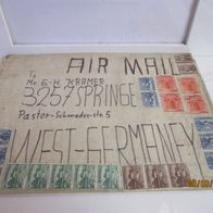 Ganzsache / Beleg Indien nach W-Germany Stoffsäckchen Selten