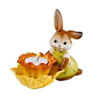 Goebel Ostern Hase "Teelichthalter mit Narzisse" mit farbigem Duft-Teelicht 2010 NEU