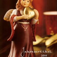 Goebel Jahresengel 2011 "Glanz der Liebe" Rubinrot Engel mit Herz Limited Edition NEU