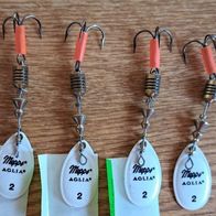 Neu! 4 Cormoran Mepps Aglia Fluor Weiß Größe: 2 Blinker Spinner Forelle Barsch