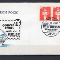 BRD / Bund 1981 Ausstellungsbeleg Postwertzeichen-Ausstellung Kiel ´81 mit MiNr. 848