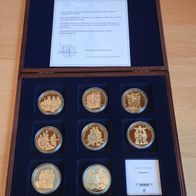 Medaillen Set - DIE Passion Christi - 8 Medaillen 32g/40mm - Vergoldet - Selten