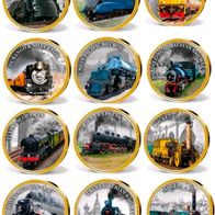 Medaillen Set - Geschichte der Eisenbahn - Limitiert - Vergoldet - selten