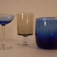 2 Wagenfeld Gläser + 1 x Luminarc Glas, 60/70er J.
