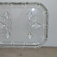 kleinere rechteckige Servierplatte aus Glas