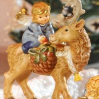 Goebel Eine Kleinigkeit für meinen Helfer Engel füttert Rentier Santa Claus seine NEU