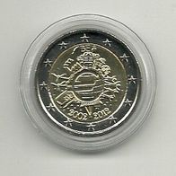 Belgien 2 Euro Gedenkmünze 2012 10 Jahre Euro Bargeld unzirkuliert