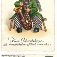 Postkarte, Geburtstagskarte von 1937, gelaufen