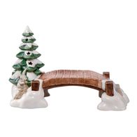 Goebel "Brücke im Schnee" Tannenbaum mit Teelicht 26 cm x 16 cm Winterwald 2017 NEU